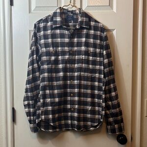 J. Crew Men’s Black and White Plaid Button-Up Shirt